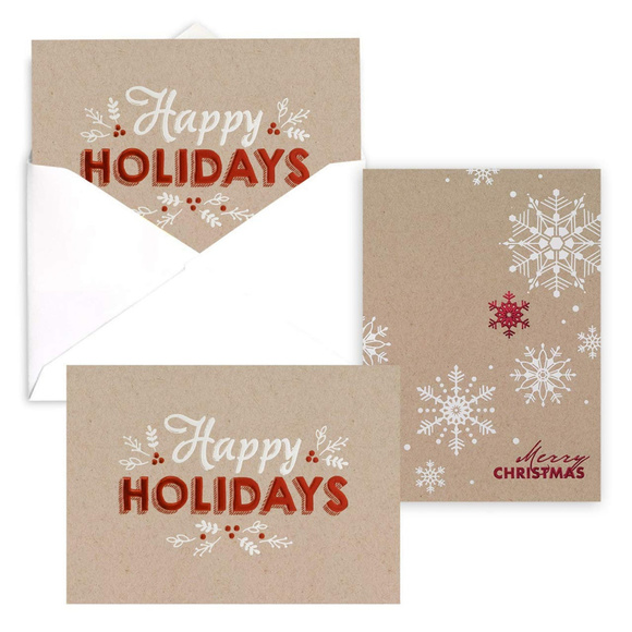 Other - Kraft Holiday Greetings Christmas Card Pack of 24